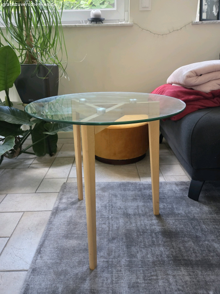 Beistelltisch mit Glasplatte