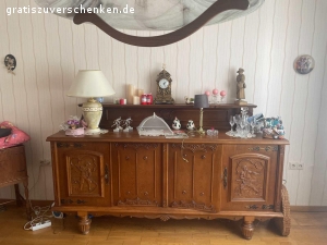 Büffetschrank , Vitrine mit Unterschrank,  Wohnzimmerschrank. Wohnzimmerschrank (3m) , alles Eiche rustikal