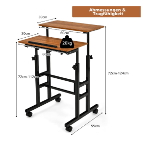 Kleiner höhenverstellbarer Computertisch