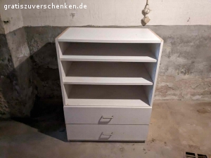 Schrank. Biete Schrank verleimt kann nur am Stück transportiert werden mit 2 Schublade. Stand im Keller. Nur an Selbstabholer zu verschenken.ca 1 m hoch ca 70 cm l ca 40 cm tief. Sollte bis Montag 20.3.abgeholt werden