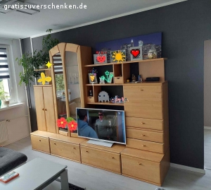 Schrankwand gebraucht (Buche, trennbar, 2800x600x2230)