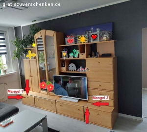 Schrankwand gebraucht (Buche, trennbar, 2800x600x2230)